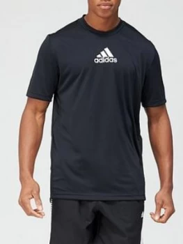 adidas 3-Stripe Back T-Shirt - Black, Size L, Men
