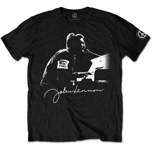 John Lennon - People for Peace Mens Large T-Shirt - Black