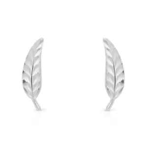 JG Fine Jewellery 9ct White Gold Feather Stud Earrings