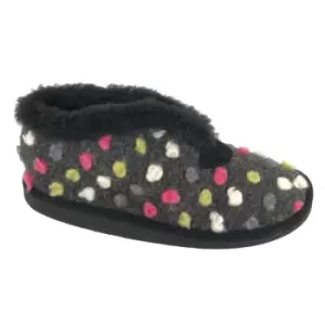 Sleepers Womens/Ladies Tilly Lightweight Thermal Lined Bootee Slippers (4 UK) (Black/Grey)