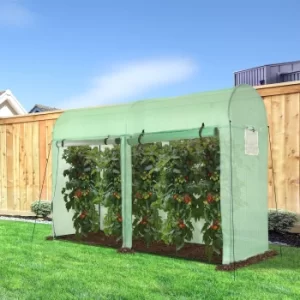 Outsunny Greenhouse with Double Doors and 4 Windows Plant Growth Warm House Outdoor, PE Cover Steel Frame Green, 3 x 1 x 2m