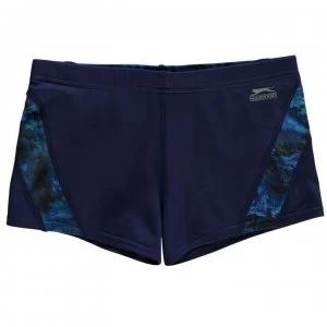 Slazenger Curve Panel Boxer Swim Shorts Junior Boys - Navy/Blue