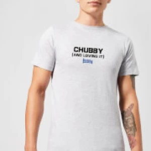 Plain Lazy Chubby and Loving It Mens T-Shirt - Grey - S