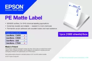 Epson PE Matte Label - Die-cut Fanfold sheets with sprockets:...