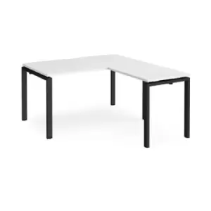 Bench Desk Add On Return Desk 1400mm White Tops With Black Frames Adapt
