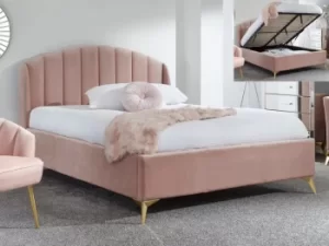 GFW Pettine 5ft King Size Pink Upholstered Fabric Ottoman Bed Frame