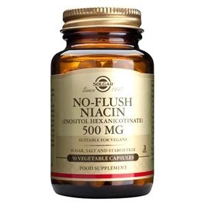 Solgar No Flush Niacin 500 mg Inositol Hexanicotinate Vegetable Capsules 50 vegicaps