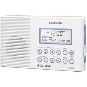 Sangean H-203D Bathroom radio DAB+, FM Torch, waterproof White