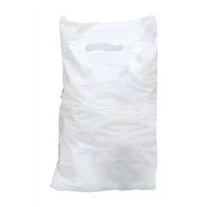 Carrier Bags Polythene Patch Handle 30 microns White Pack of 500
