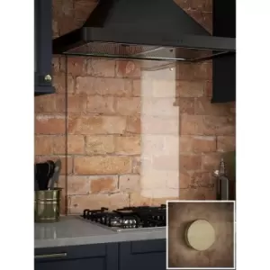 Splashback - Clear Glass Kitchen (Gold Caps) 600mm x 750mm - Clear