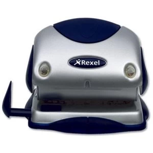 Rexel P215 Light Duty 2-Hole Punch Capacity 15 Sheets Silver/Blue