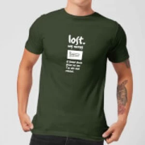 Plain Lazy Lost My Energy Mens T-Shirt - Forest Green - L