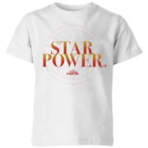 Captain Marvel Star Power Kids T-Shirt - White - 7-8 Years - White