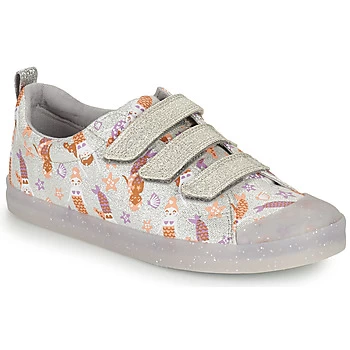 Clarks FOXING PRINT T Girls Childrens Shoes Trainers in Silver