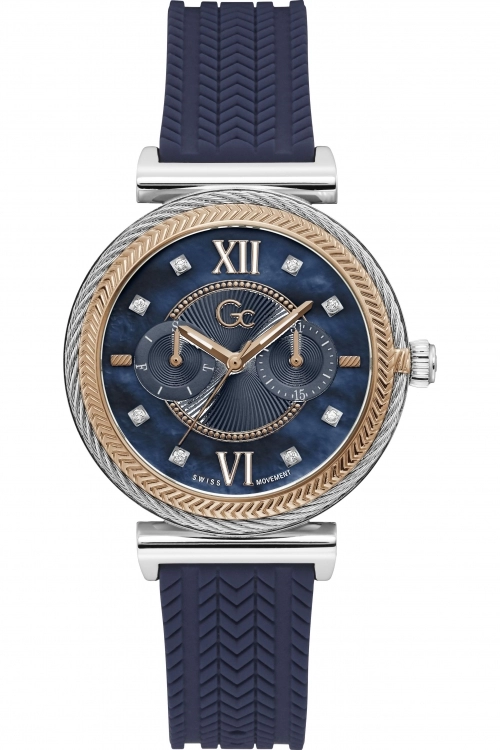 Mens GC Y76004L1MF Starlight Blue Strap Wristwatch Colour - Silver Tone