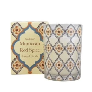 Moroccan Red Spice wax Filled Pot Candle in Gift Box Red Cinnamon Scent