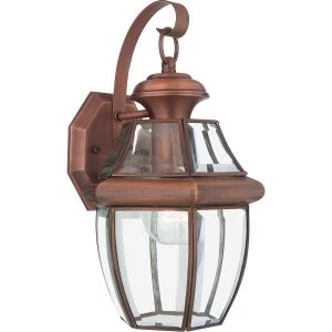 1 Light Medium Wall Lantern - Aged Copper, E27