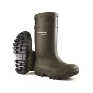 Dunlop C662933 Purofort Thermo + Full Safety Wellington / Mens Boots / Safety Wellingtons (9 UK) (GREEN) - GREEN