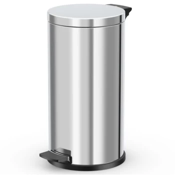 Pedal Bin Solid L 18L Stainless Steel with Galvanized Inner Bin - Silver - Hailo