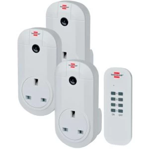 Brennenstuhl "Comfort-Line RC CE1 3001 GB 3726" Wireless Power Outlets Set - White