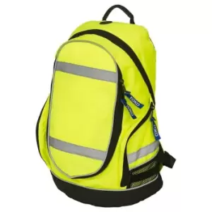 Yoko London Hi-vis Backpack (one Size, Yellow/Black)