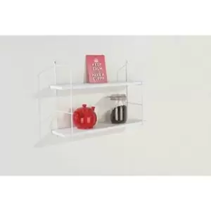 twin wall shelf kit with wire uprights & white effect shelf