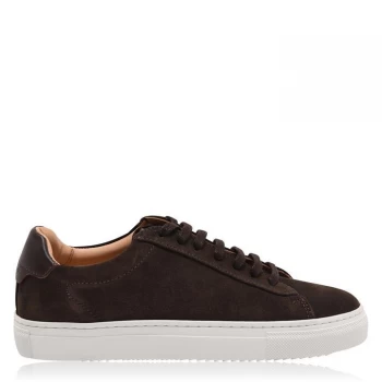 Reiss Finley Low Top Trainers - Choco Suede
