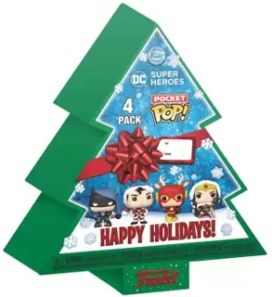 DC Comics Gingerbread tree Christmas box - POP! Set of 4 key rings Funko Pocket Pop! multicolour