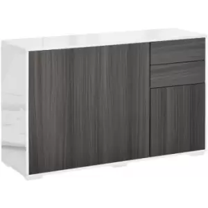 Homcom - 2 Drawer 2 Cupboard Freestanding Storage Cabinet Home Organisation White & Grey