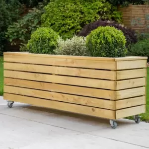 3a 11 x 1a 4 Forest Linear Long Wooden Garden Planter with Wheels (1.2m x 0.4m)