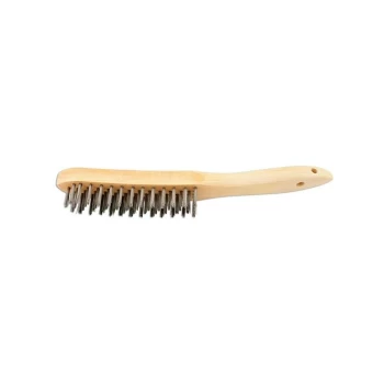 Abracs - Wooden Handle Wire Scratch Brush - 4 Row - Pack Of 4 - 32128