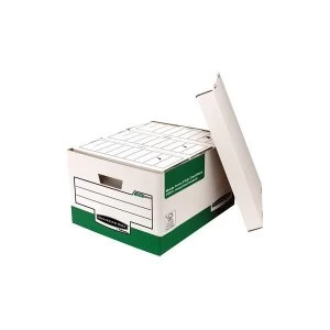 Bankers Box by Fellowes Storage Box Foolscap WhiteGreen Ref 00791 10 Pack