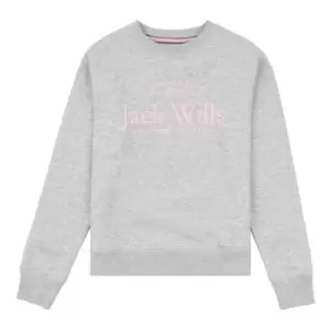 Jack Wills Kids Girls Script Crew Neck Sweatshirt - Grey