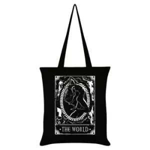 Deadly Tarot The World Tote Bag (One Size) (Black/White)