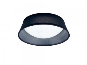 Flush Ceiling LED Cylindrical 32cm Black 3000K, 120lm, White Acrylic with Black Shade