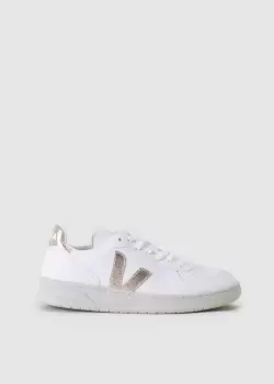 Veja Womens V-10 Leather Trainers In Extra White Platine