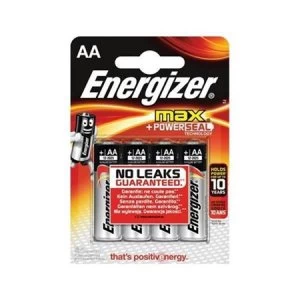 Energizer Max AA Alkaline Batteries Pack of 4 Batteries