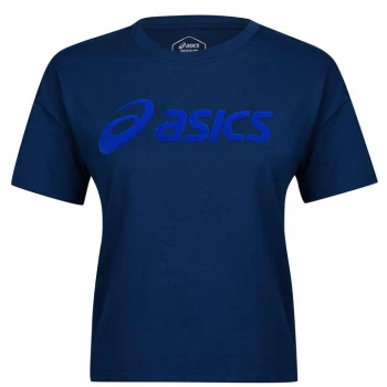 Asics Big Logo T Shirt Ladies - Mako Blue