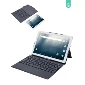 Entity Verso Pro 2IN1 10.1 Inch Android 11 Tablet & Keyboard 4G LTE WIFI Bluetooth Octa-Core 2GB/32GB 5/8MP Camera Metal - Silver Tablet/White Keyboar
