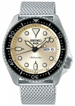 Seiko Automatic Mens Sports Mesh bracelet Cream Watch