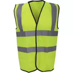 Warrior Mens High Visibility Safety Waistcoat / Vest (XXL) (Fluorescent Yellow) - Fluorescent Yellow