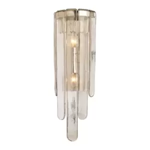 Fenwater 2 Light Wall Sconce Polished Nickel, Glass