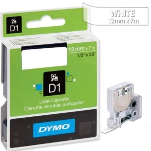 Dymo 45020 White on Clear Label Tape 12mm x 7m