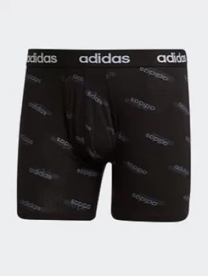 adidas Essentials Logo Boxer Briefs Two-pack, Black Size M Men