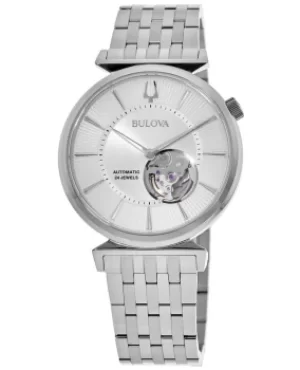 Bulova Regetta Automatic Silver Dial Stainless Steel Mens Watch 96A235 96A235