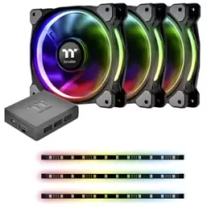 Thermaltake Riing Plus 12 RGB Kit PC fan Black, RGB (W x H x D) 120 x 120 x 25mm incl. LED lighting