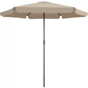 Parasol Ø330cm Large Water-Repellent Garden Market Beach Umbrella Crank Aluminum Sun Shade taupe (de)