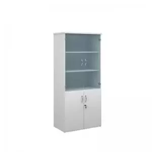 Duo combination unit with glass upper doors 1790mm high with 4 shelves