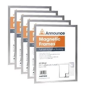 Announce Magnetic Frame A3 Silver Pack of 5 AA01844