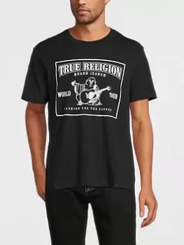 TRUE RELIGION Relaxed Nu Brush T-Shirt - Black, Size XL, Men